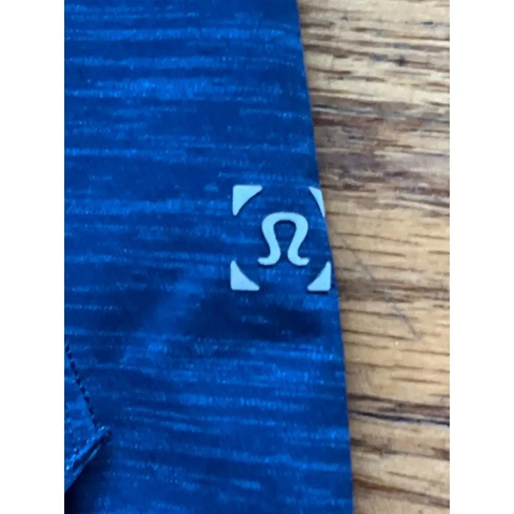 Lululemon Athletica Blue Heathered Lined Surge Running Gym Shorts  Mens Size XL